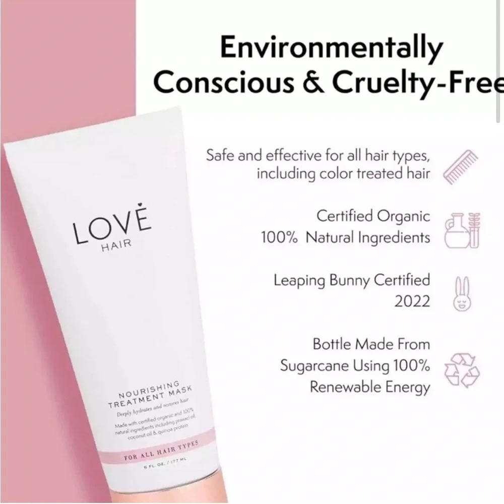 LOVE HAIR Nourishing Organic Treatment Mask 100% Natural Ingredients‎ NEW in BOX